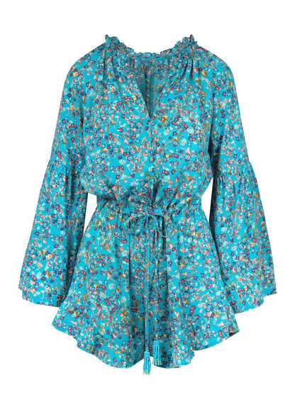 Aurelia Romper in Tile Blue Acrylic Ditsy - Jessica Simpson Women
