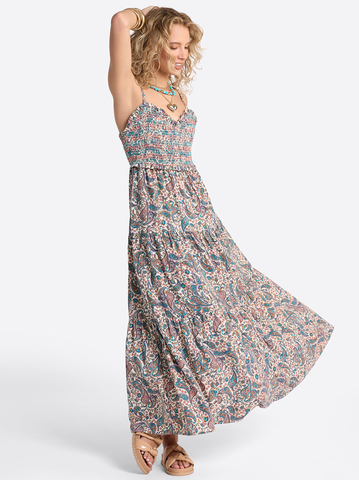 Bronte Dress in Buttercream Playful Paisleys - Jessica Simpson Women