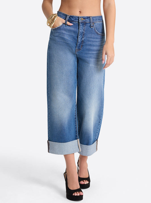 Valentine Wide Leg Boyfriend Jeans in High Road - Jessica Simpson Women
