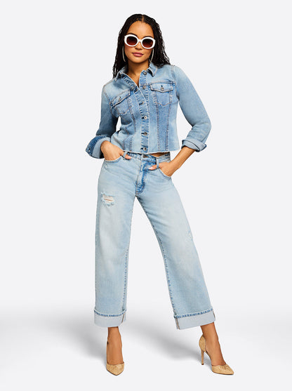 Valentine Wide Leg Boyfriend Jeans in Dearest - Jessica Simpson Women
