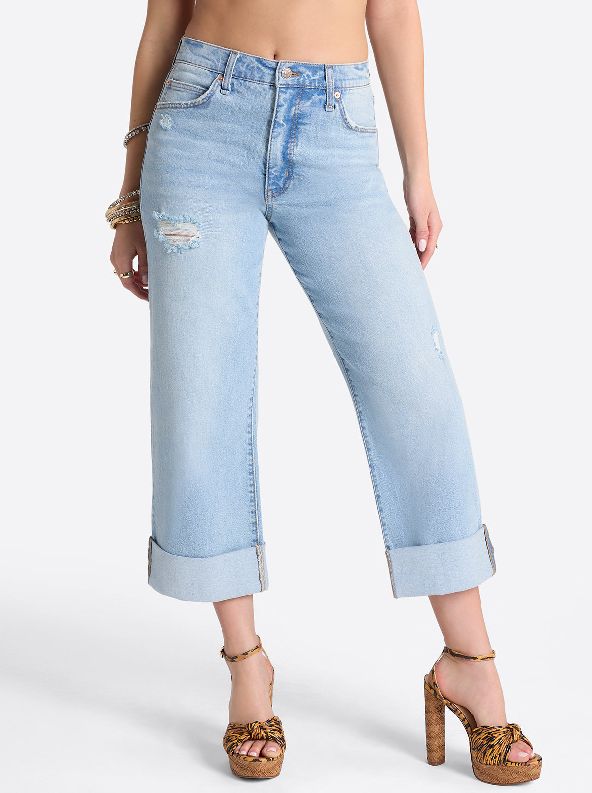 Valentine Wide Leg Boyfriend Jeans in Dearest - Jessica Simpson Women
