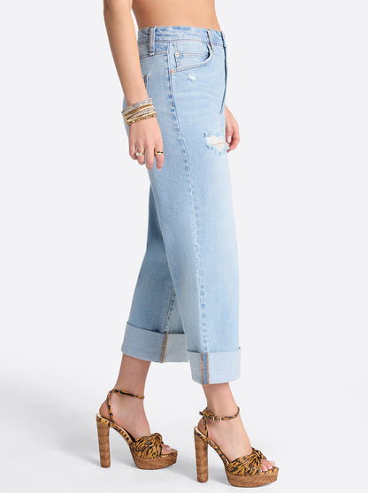 Valentine Wide Leg Boyfriend Jeans in Dearest - Jessica Simpson Women