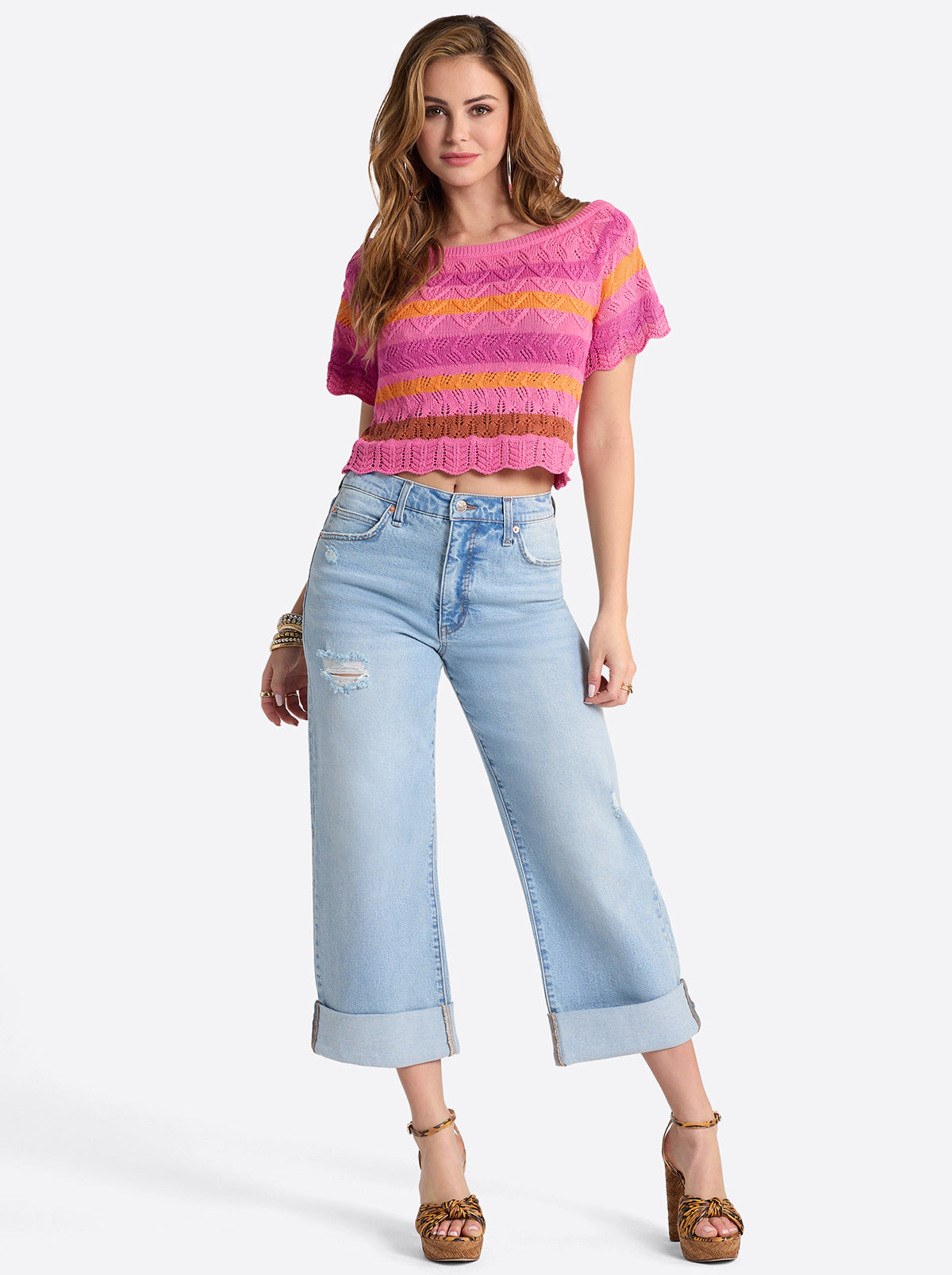 Valentine Wide Leg Boyfriend Jeans in Dearest - Jessica Simpson Women