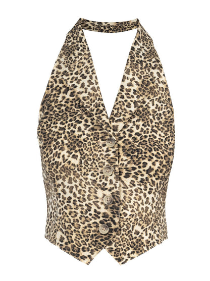 Antonia Vest in Vanilla Ice Petite Leopard - Jessica Simpson Women