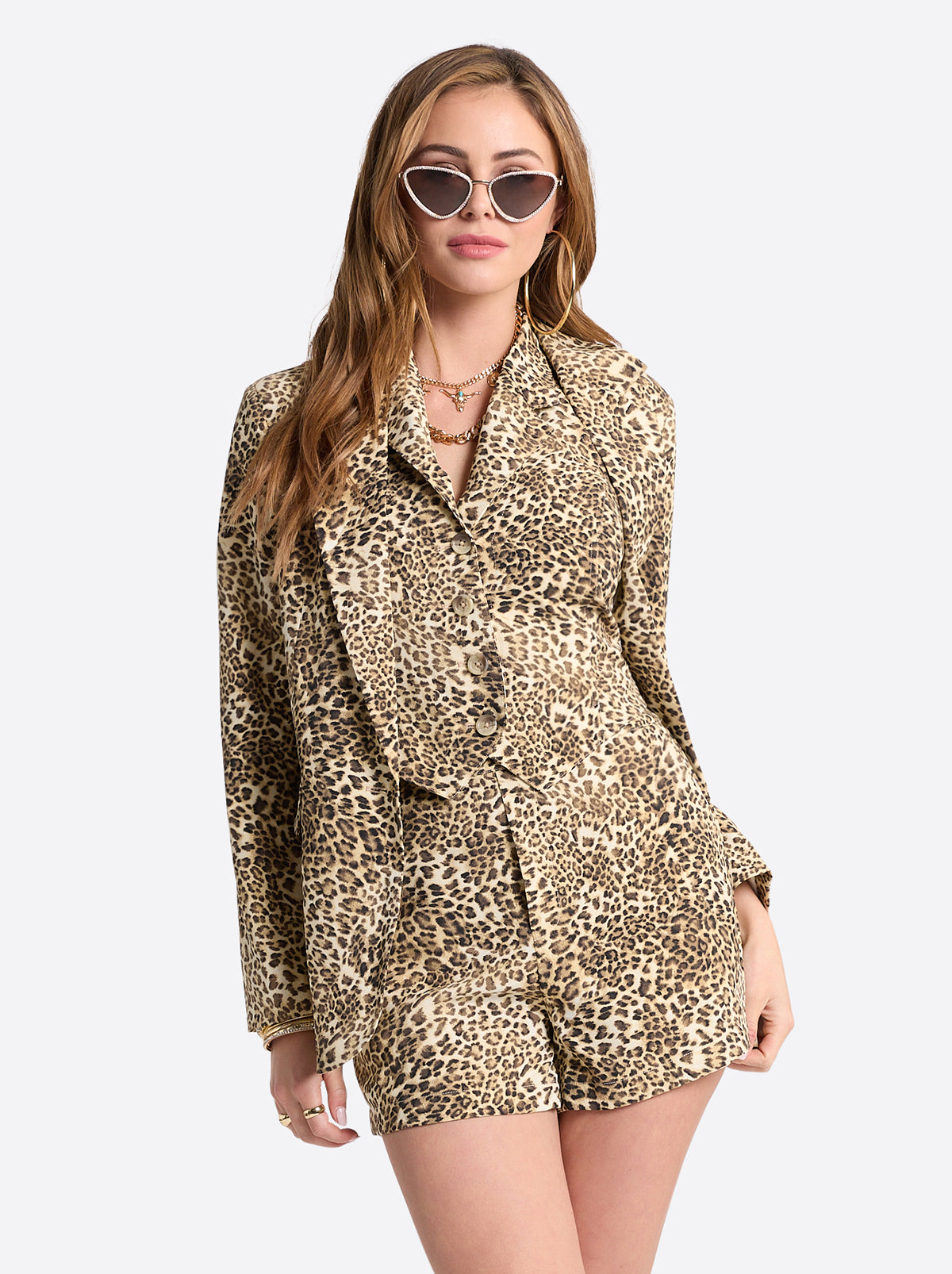Kailani Blazer in Vanilla Ice Petite Leopard - Jessica Simpson Women