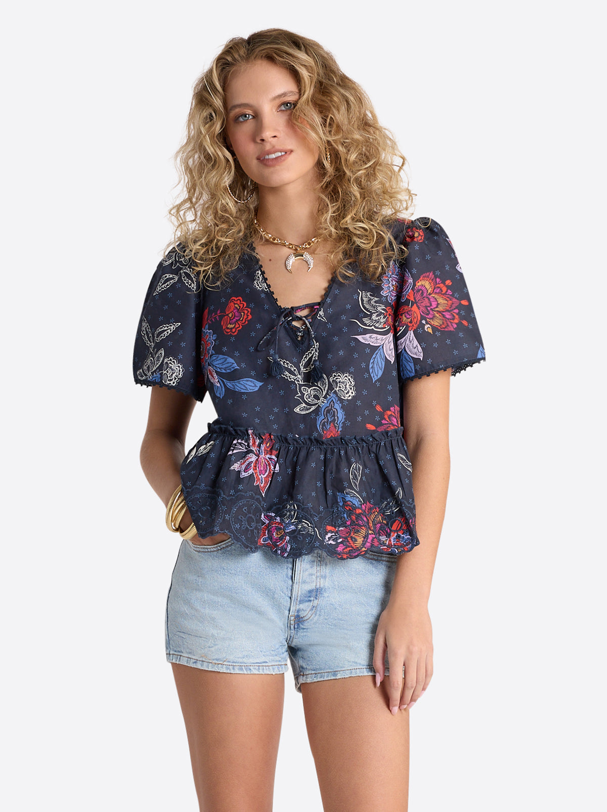 Raquelle Blouse in Polar Night Colorful Rio - Jessica Simpson Women