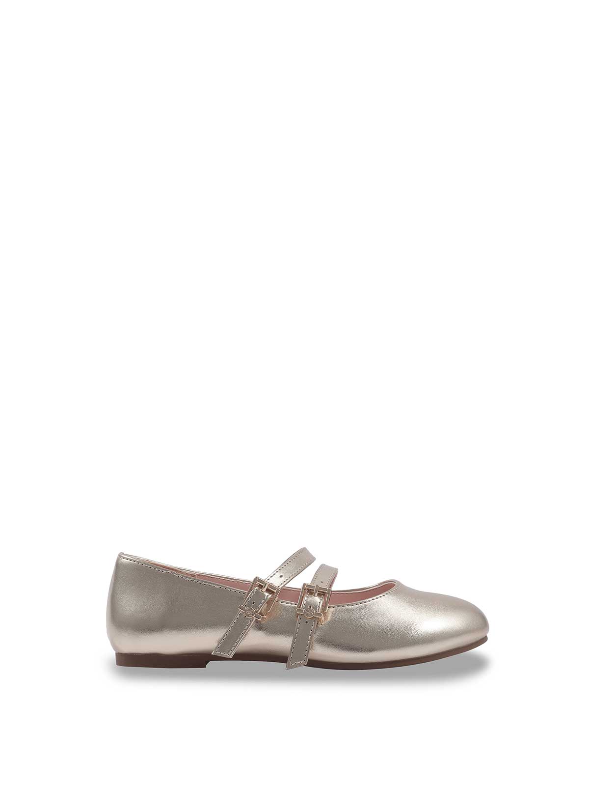 Little Girls' Amy Double Strap Ballet Flat in Soft Gold - Jessica Simpson Women