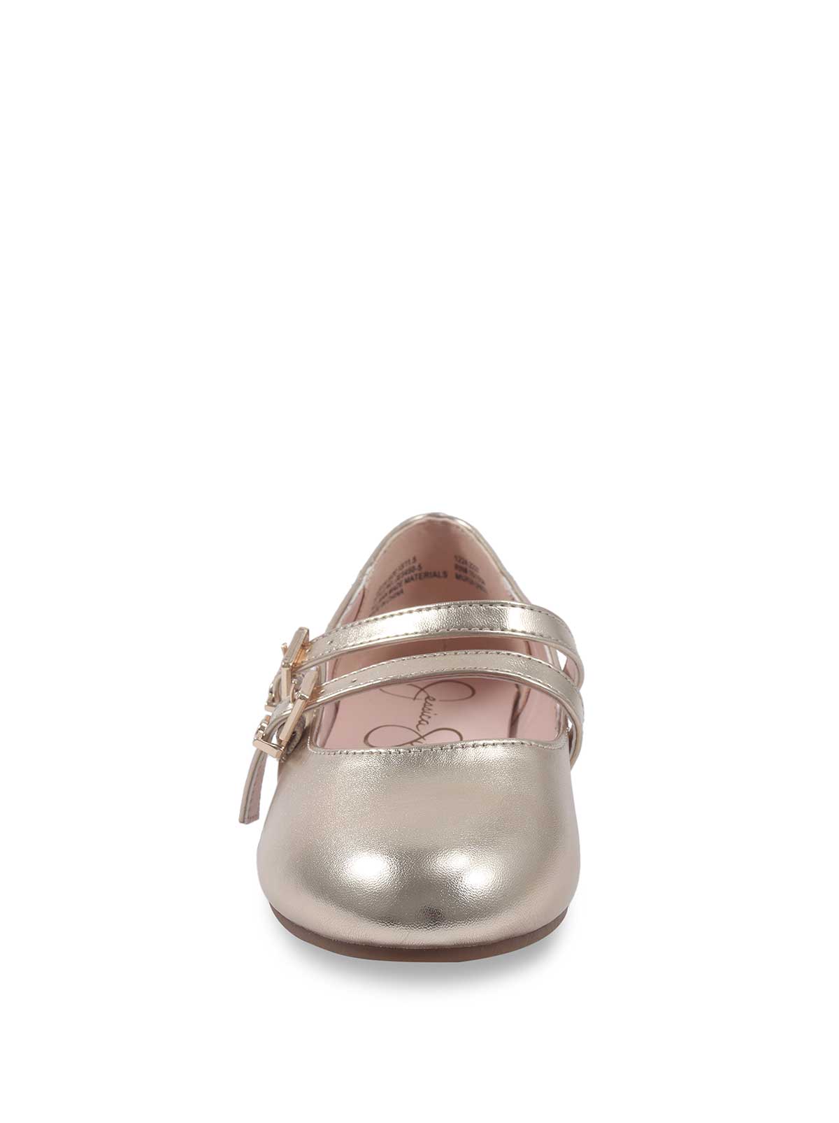 Little Girls' Amy Double Strap Ballet Flat in Soft Gold - Jessica Simpson Women