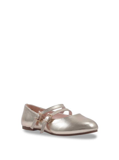 Little Girls' Amy Double Strap Ballet Flat in Soft Gold - Jessica Simpson Women
