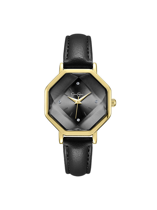 Octagonal Face Watch in Black - Jessica Simpson Accessories