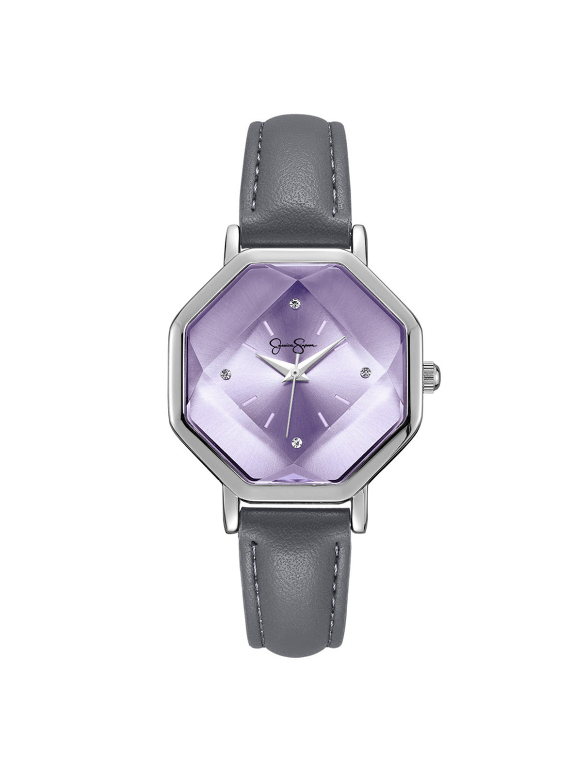 Octagonal Face Watch in Silver - Jessica Simpson Accessories
