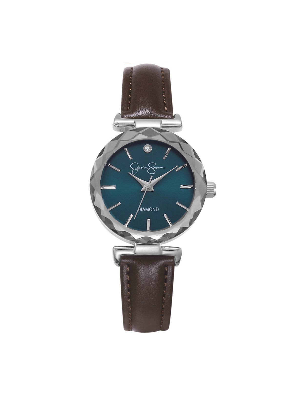 Circle Case Watch in Dark Brown - Jessica Simpson Accessories